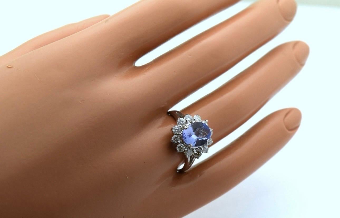 Tansanit-Diamant-Cocktailring 18KT Weißgold feine Handwerkskunst im Zustand „Neu“ im Angebot in Boca Raton, FL