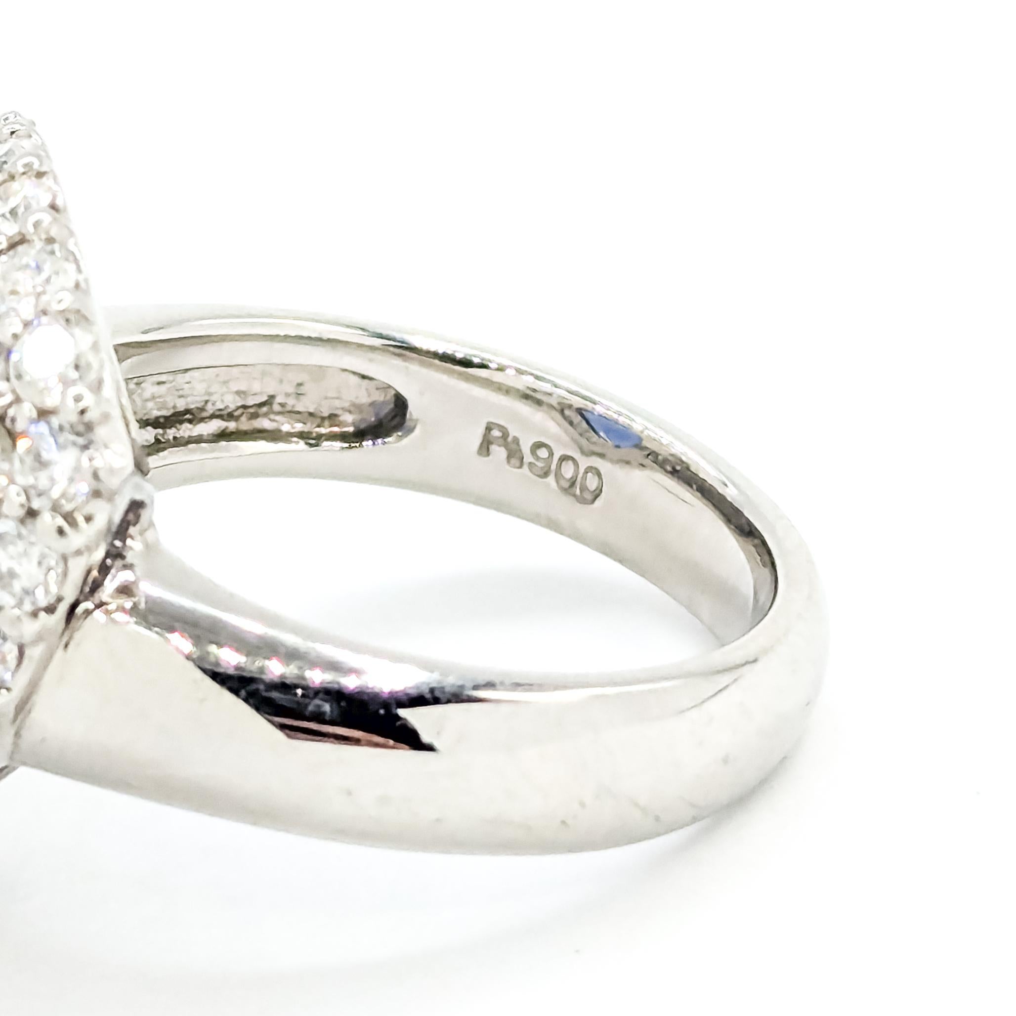 Anello cocktail con tanzanite e diamanti in platino in vendita 4