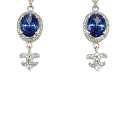 Tanzanite Diamond Dangling Earrings