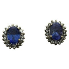Tanzanite diamond earrings 18KT gold cocktail earrings