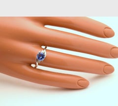 Tanzanite Diamond engagement ring platinum classical ring