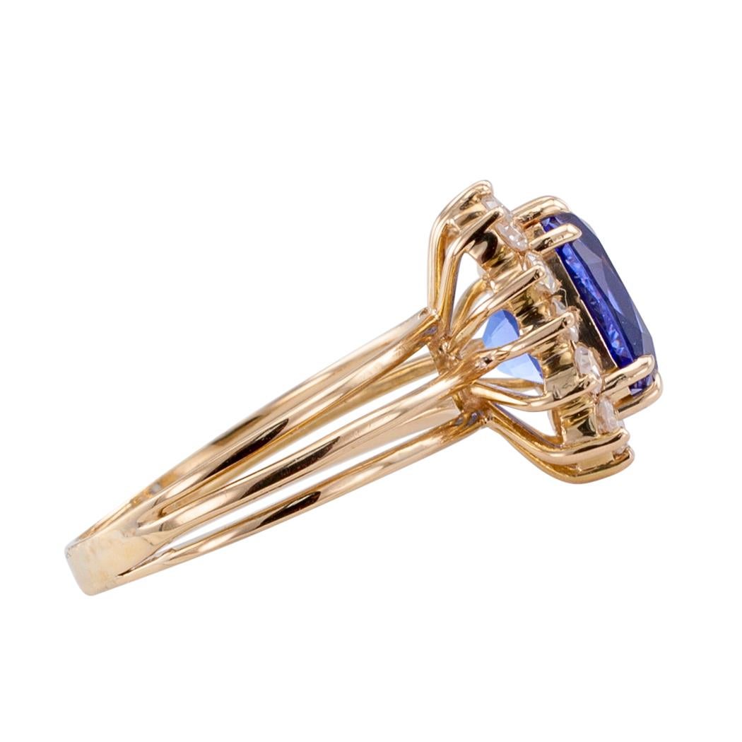 Women's Tanzanite Diamond Gold Ring