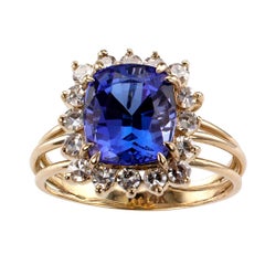 Tanzanite Diamond Gold Ring