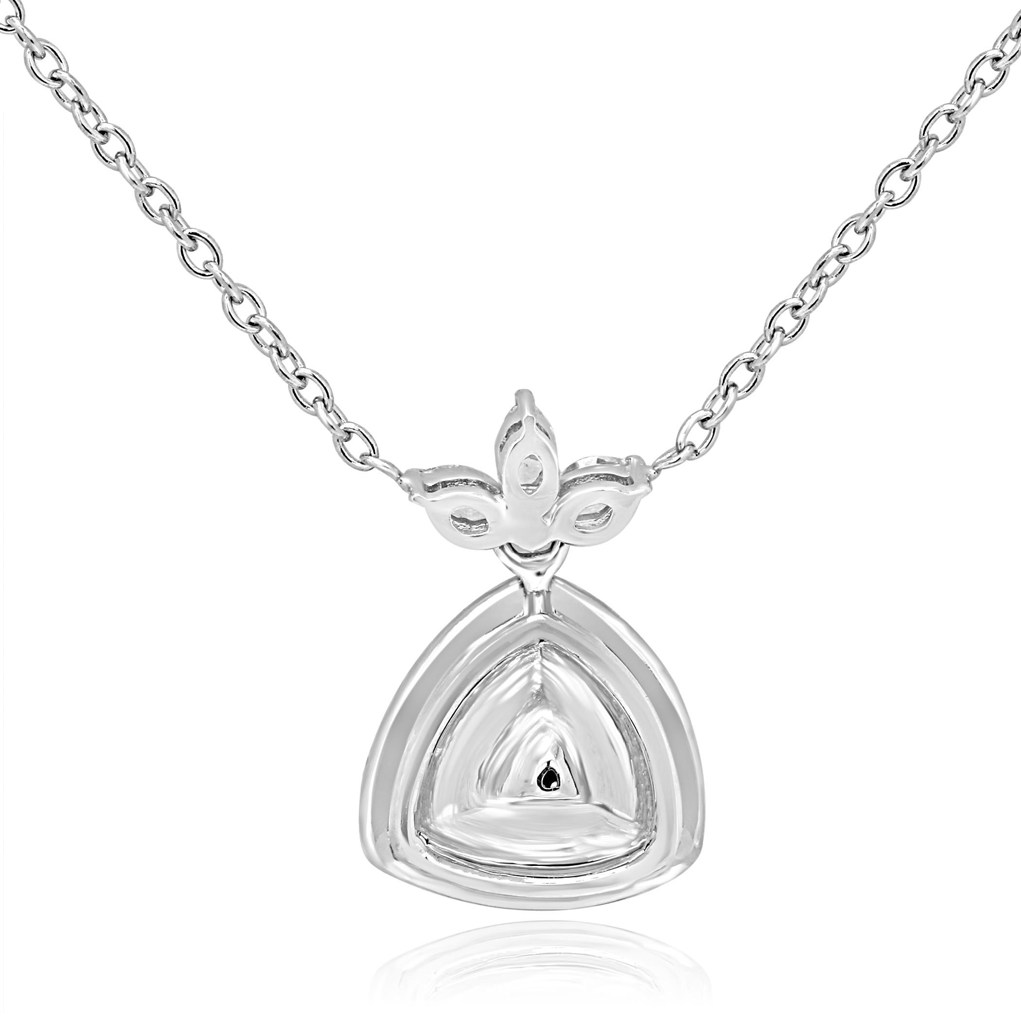 Tanzanite Diamond Halo Gold Drop Pendant Chain Necklace 1