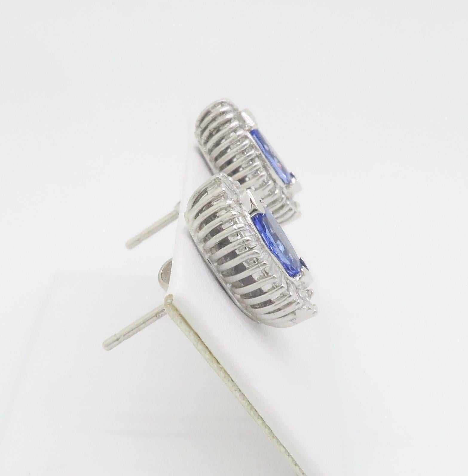 Tansanit & Diamant-Halo-Ohrstecker im Angebot 1