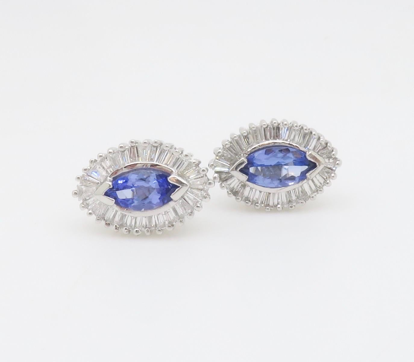 Tansanit & Diamant-Halo-Ohrstecker im Angebot 3