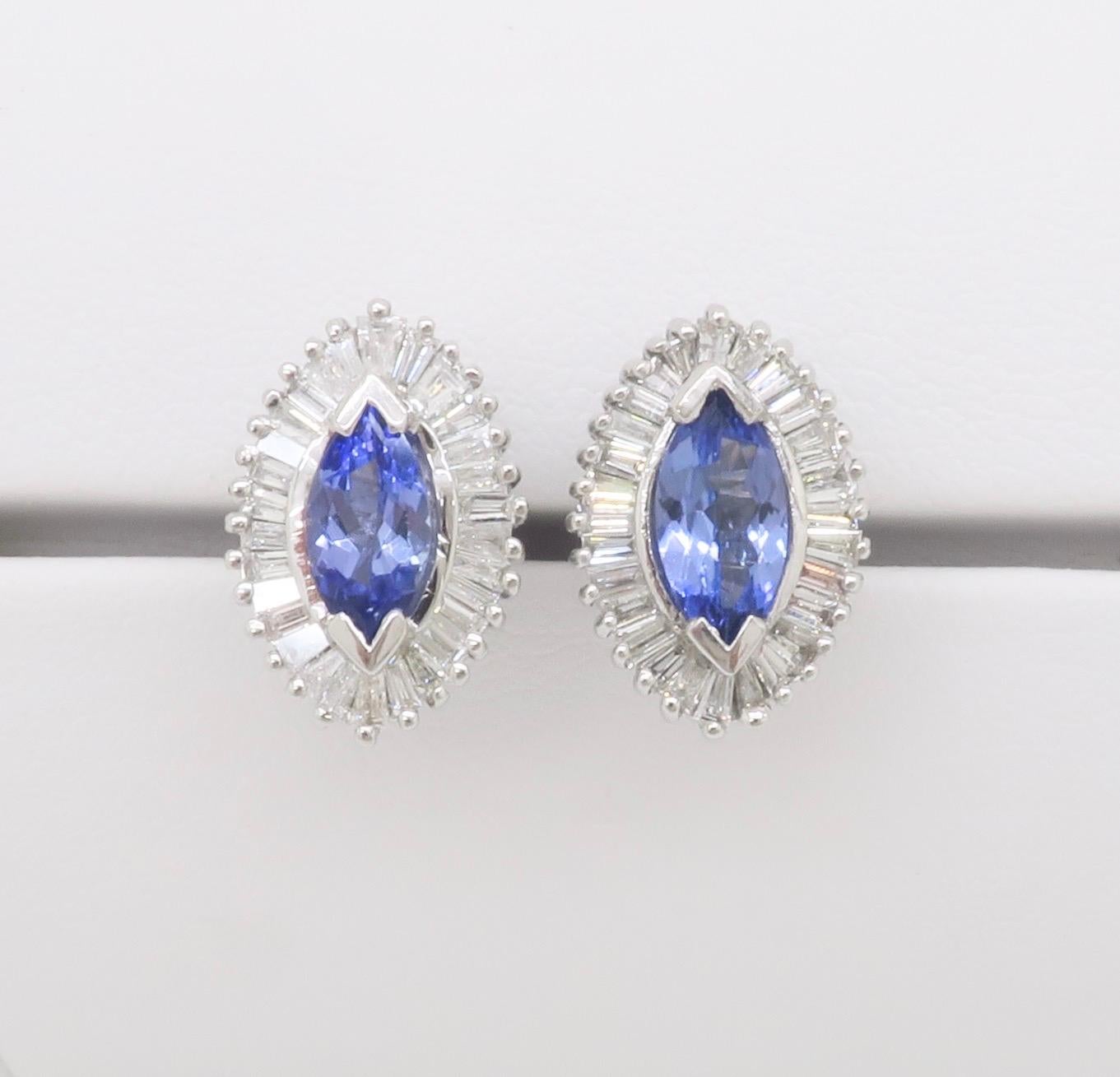 Tansanit & Diamant-Halo-Ohrstecker im Angebot 4