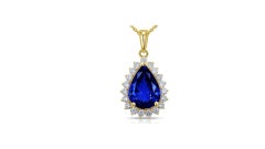 Tanzanite Diamond Necklace 14K Yellow Gold