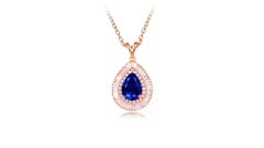 Tanzanite Diamond Necklace 18K Rose Gold