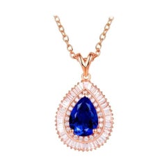 Tanzanite Diamond Necklace 18K Rose Gold