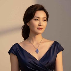 Collier en or jaune 18 carats avec tanzanite et diamant