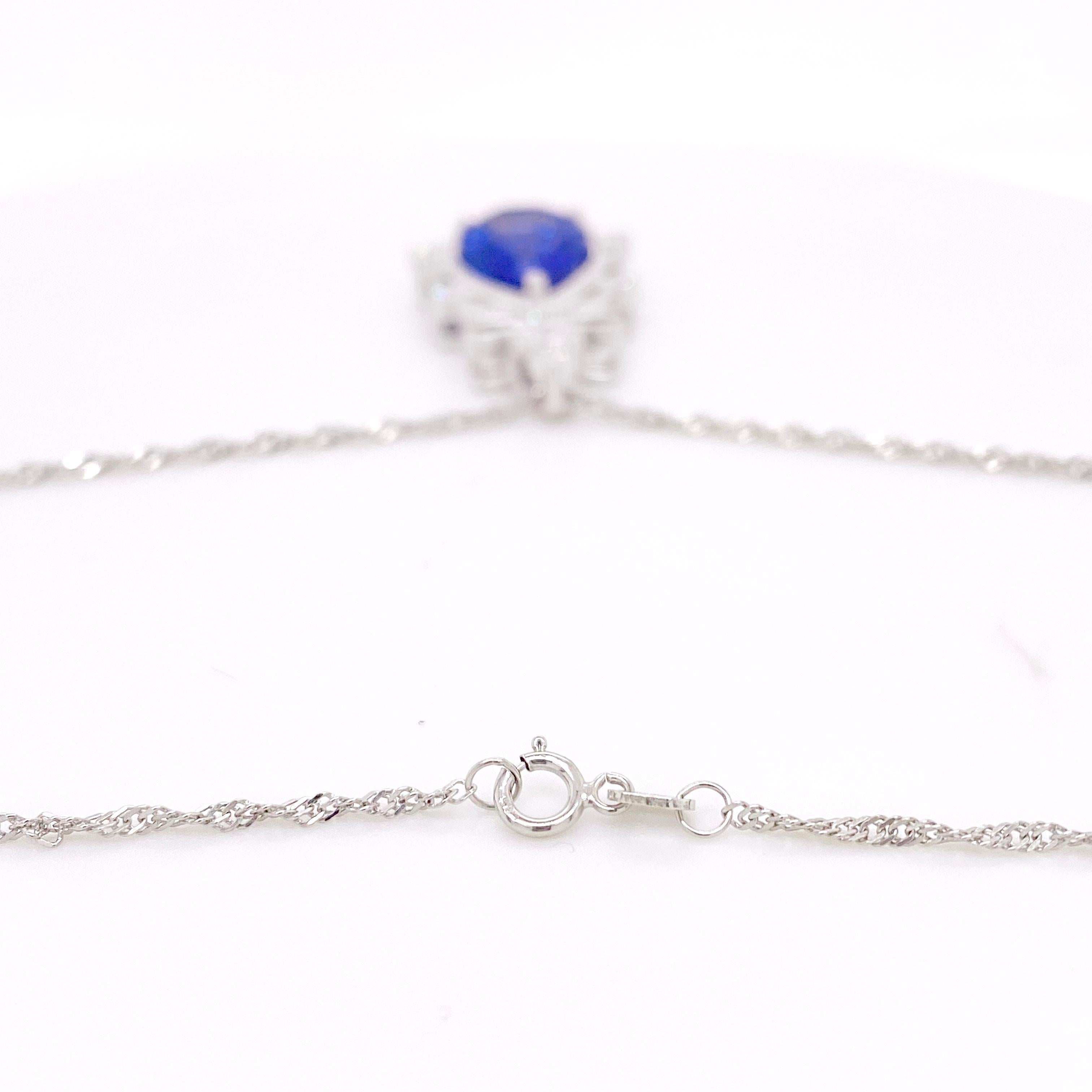 Contemporary Tanzanite Diamond Pendant Necklace, 7.50 Carats One of a Kind Necklace Tanzania For Sale