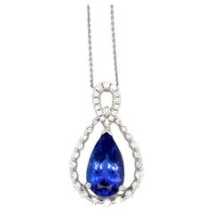 Used Tanzanite Diamond Pendant With 18KW GOLD