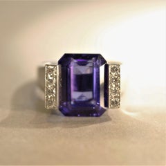 Tanzanite Diamond Platinum Ring