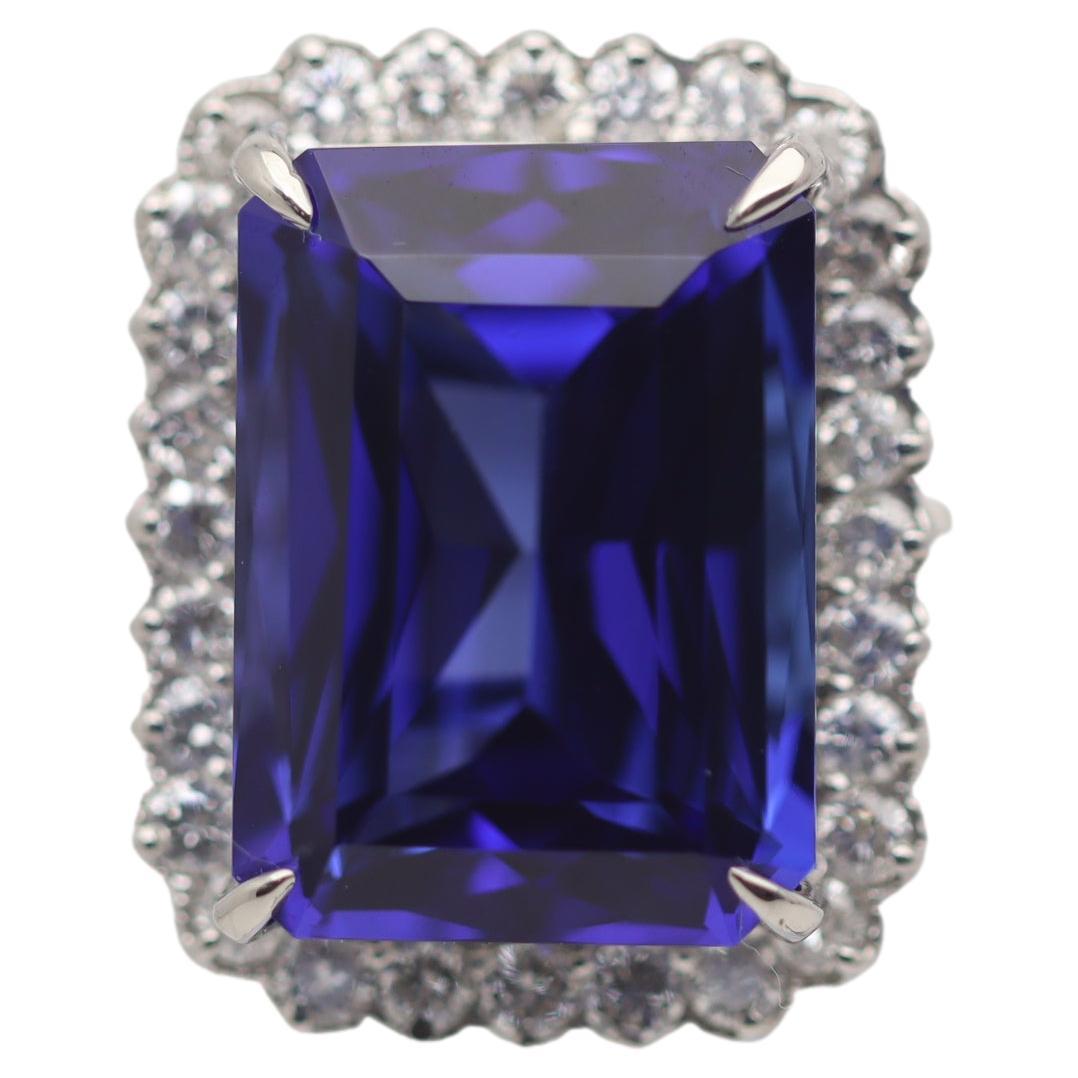 Tanzanite Diamond Platinum Ring For Sale