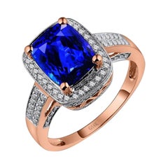 Tanzanite Diamond Ring 14k Rose Gold