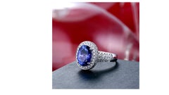 Tanzanite Diamond Ring 18k White Gold
