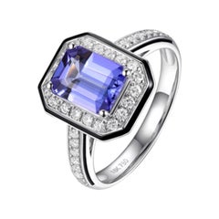 Tanzanite Diamond Ring 18K White Gold