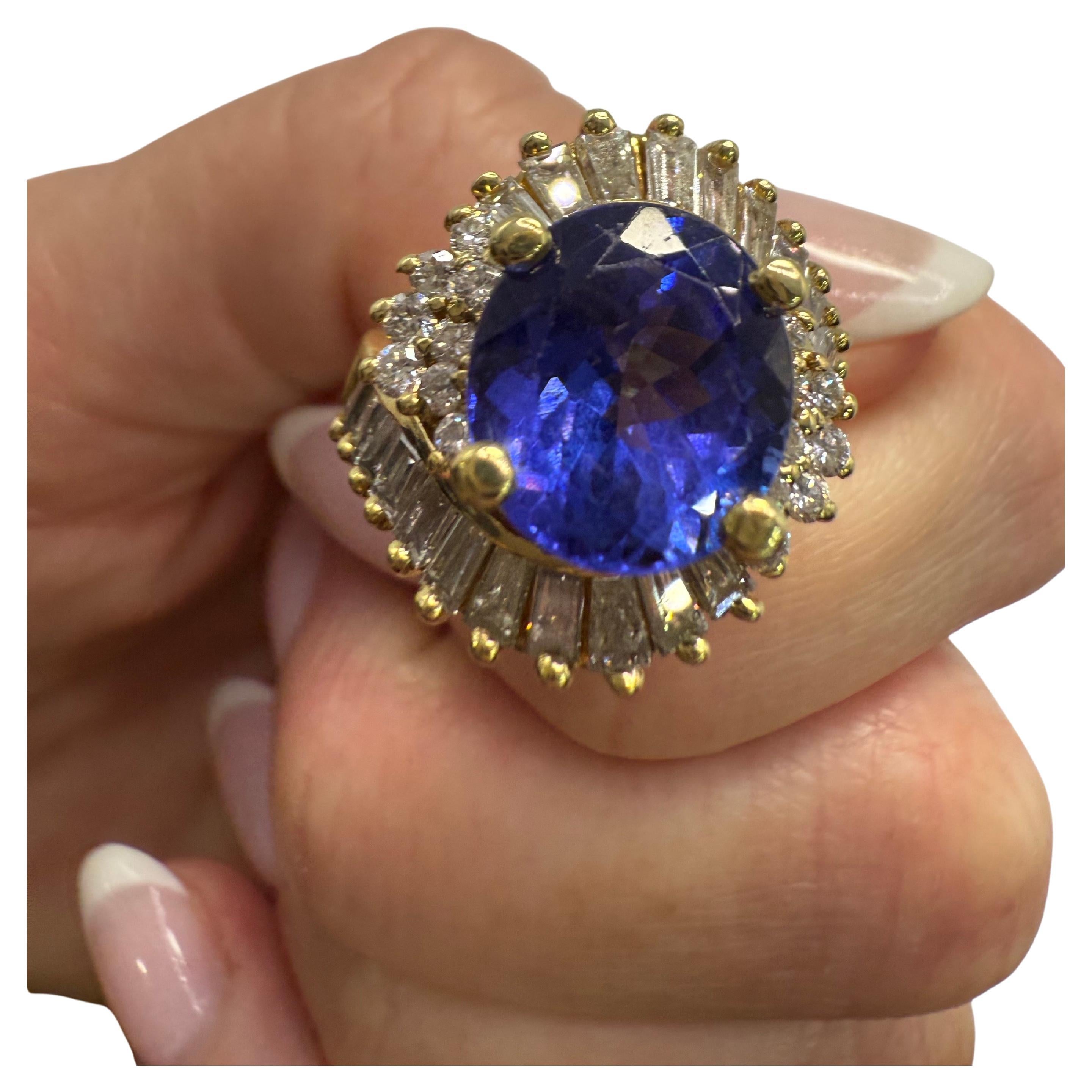 Bague Tanzanite Diamant Or 18KT