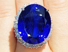 Tanzanite Diamond Ring Cocktail White Gold Pleochroic Sapphire Blue Red Pink