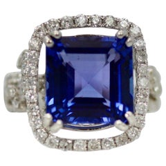Tanzanite Diamond Ring 8.59 Carats 18K