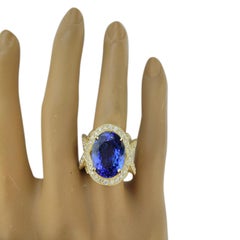 Tanzanite Diamond Ring In 14 Karat Yellow Gold