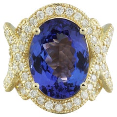 Tanzanite Diamond Ring In 14 Karat Yellow Gold