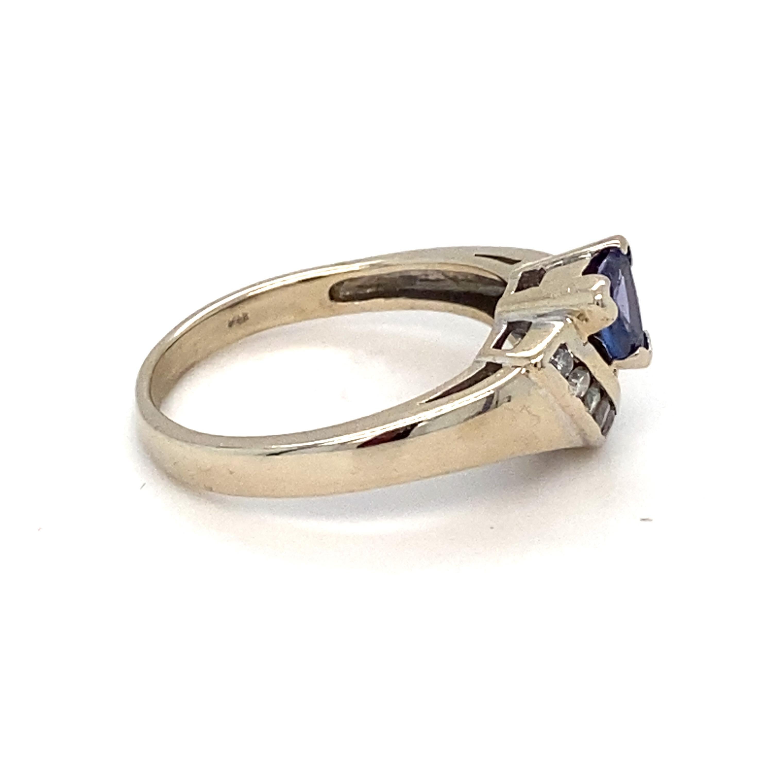 Tanzanite Diamond White Gold Ring For Sale 4