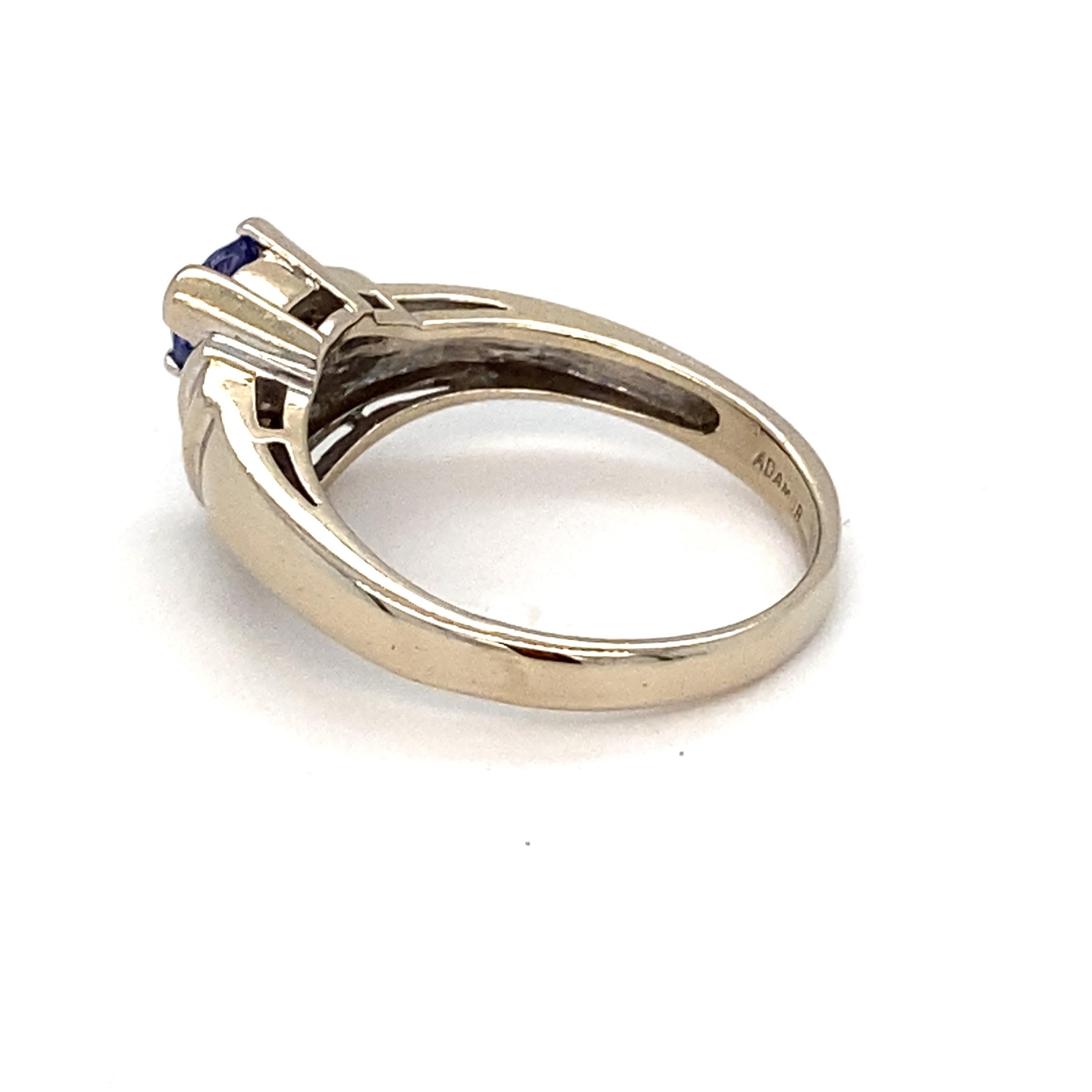 Tansanit Diamant Weißgold Ring im Angebot 5