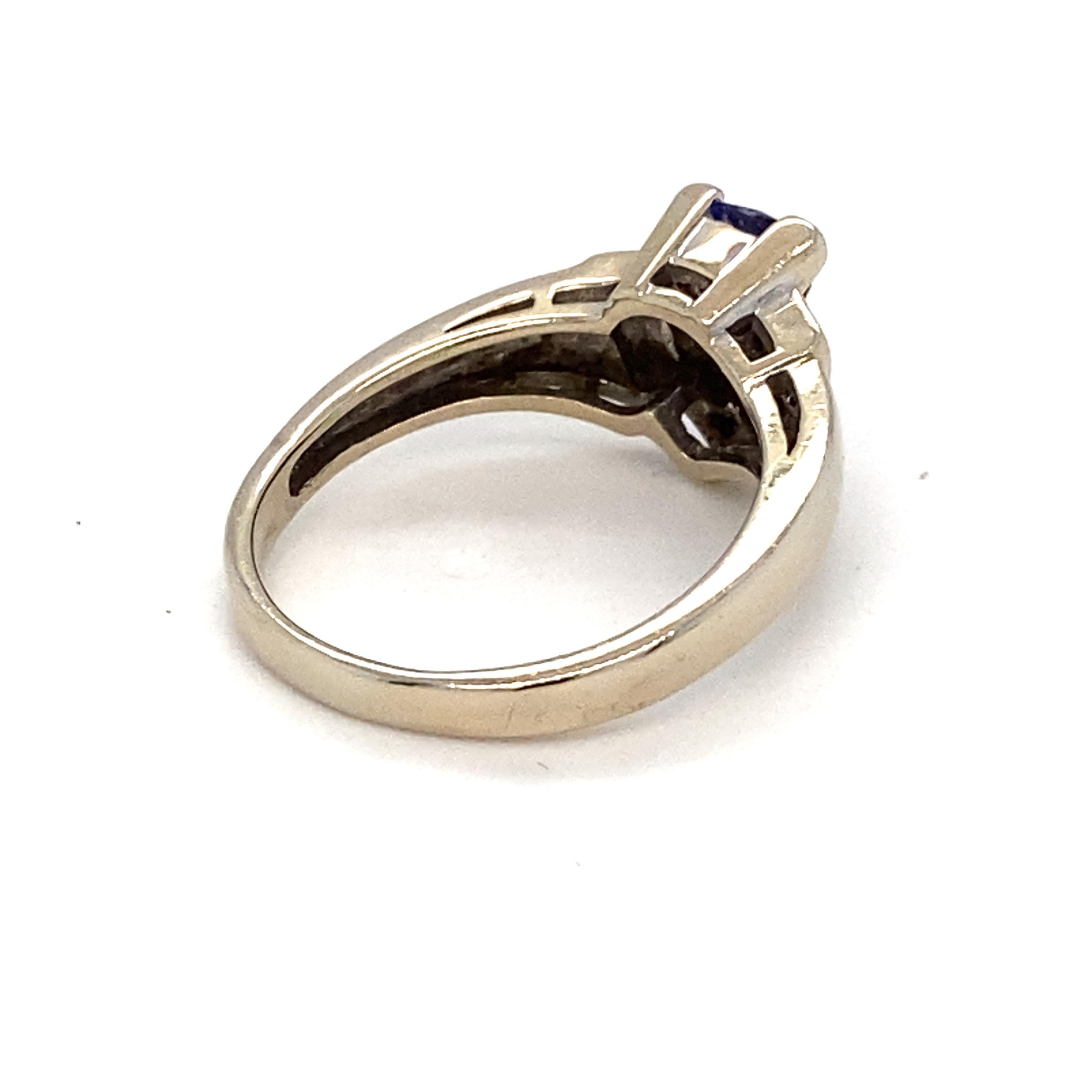 Tanzanite Diamond White Gold Ring For Sale 6