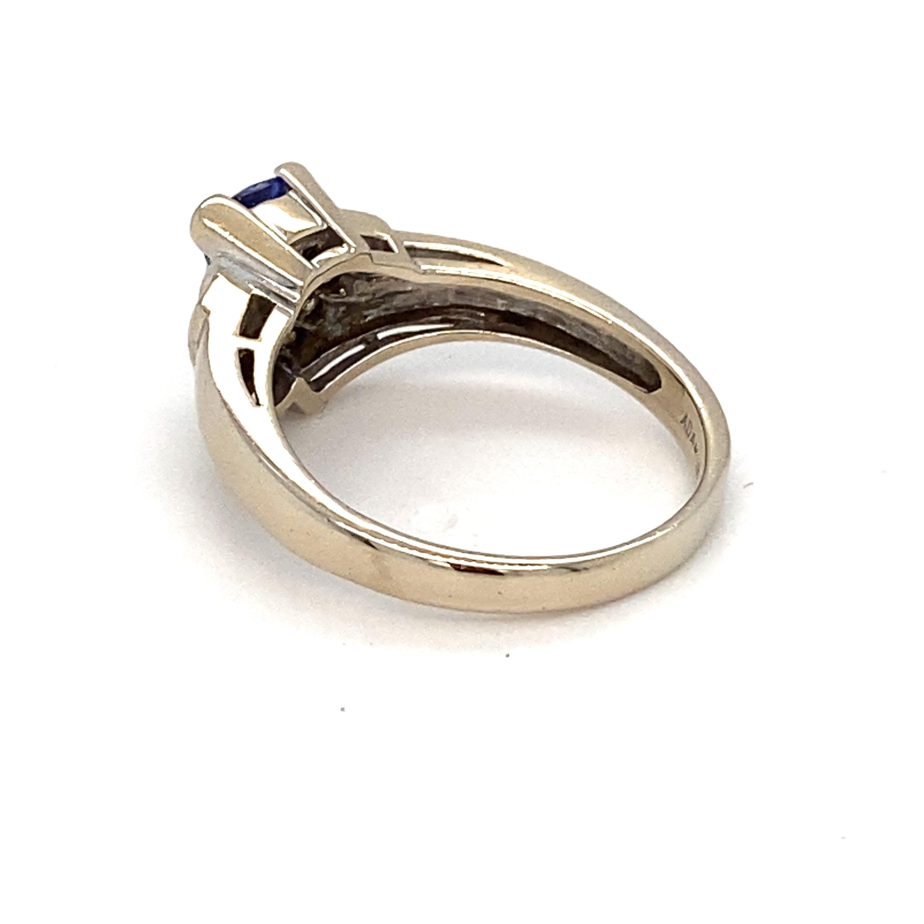 Tansanit Diamant Weißgold Ring im Zustand „Gut“ im Angebot in Trumbull, CT