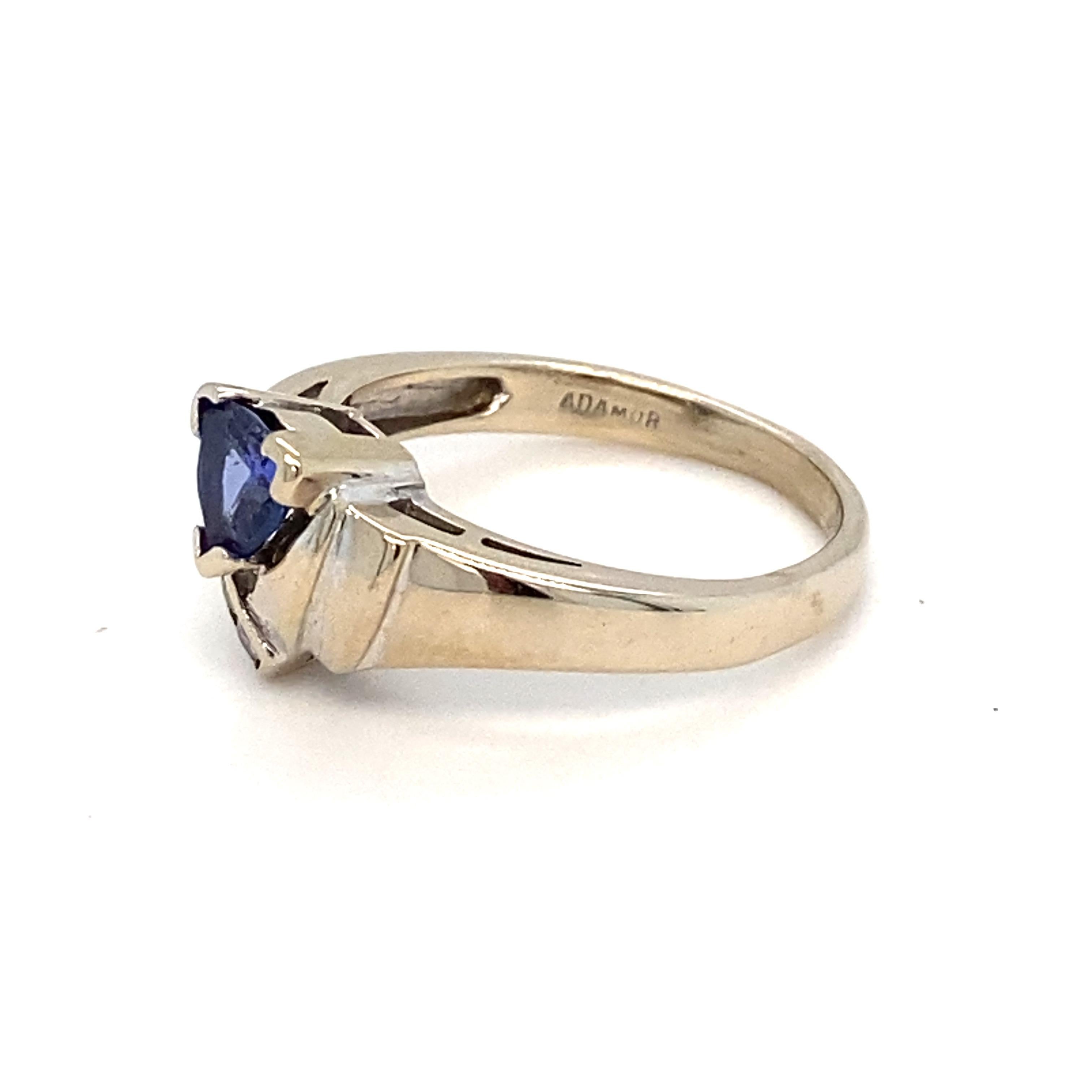 Women's Tanzanite Diamond White Gold Ring For Sale