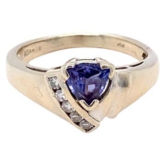 Tansanit Diamant Weißgold Ring