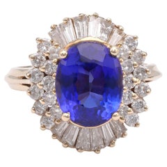 Tansanit Diamant Gelbgold Cocktail Ring