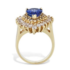 Tanzanite Diamond Yellow Gold Estate Ring