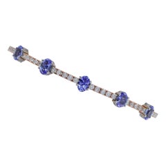 Bracelet en or rose et blanc 18 carats, tanzanite et diamants