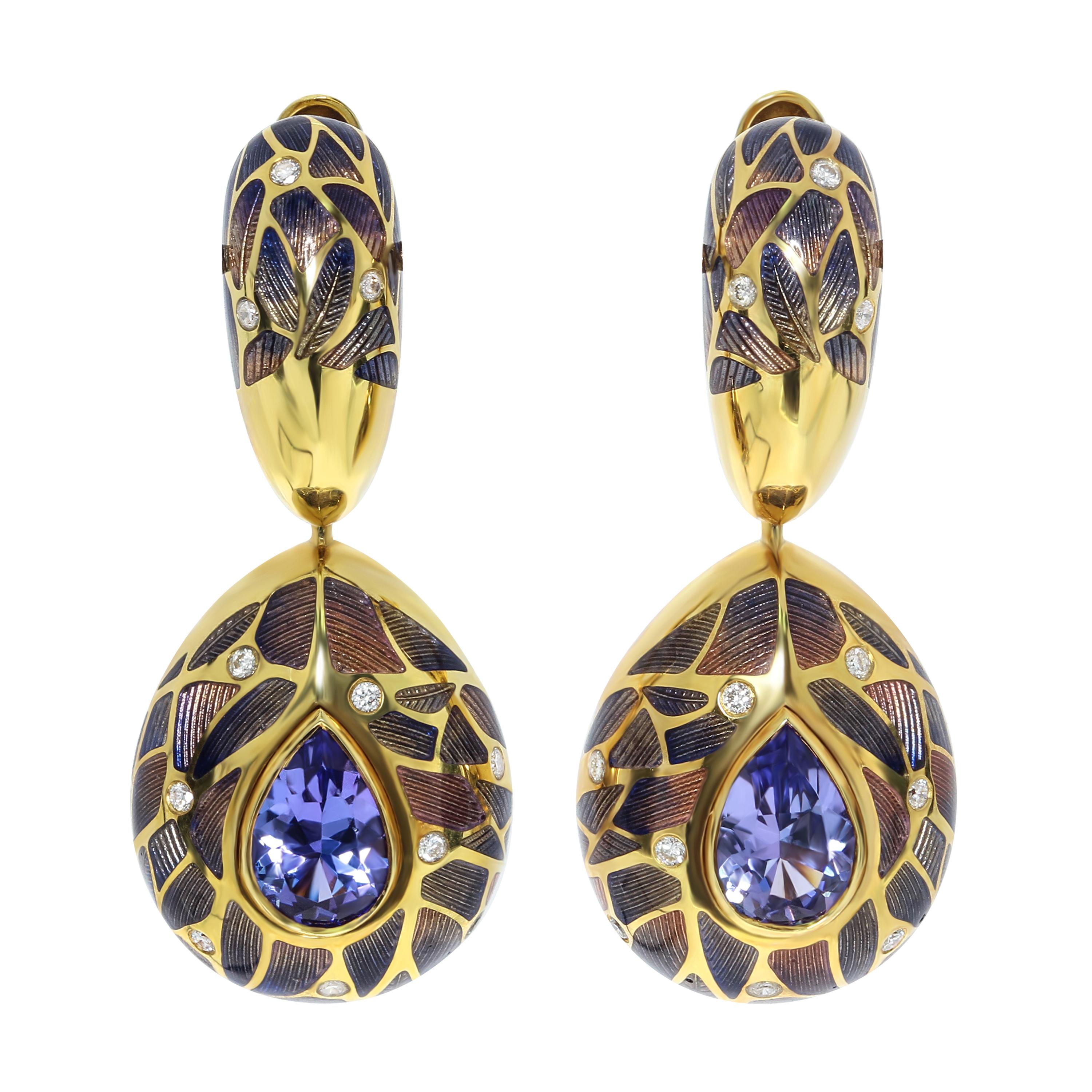 Women's Tanzanite Diamonds 18 Karat Yellow Gold Four Seasons Suite