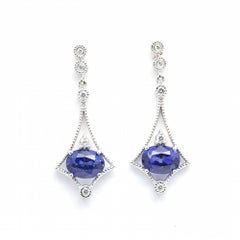 TANZANITE Earrings in Gold and Diamonds