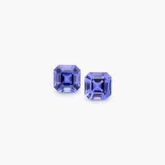 Tanzanite Earrings Loose Gemstones 2.64 Carats Unmounted Asscher Cut