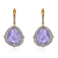 Tanzanite Emerald Diamond Earrings