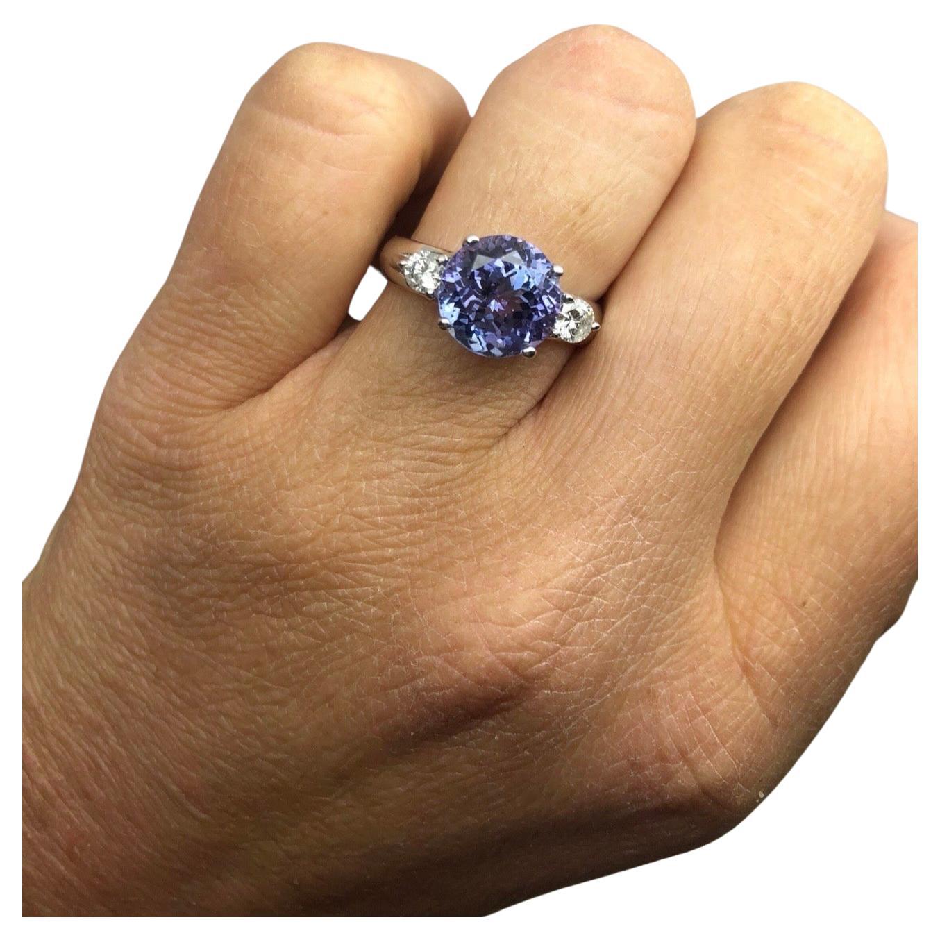 Tanzanite engagement ring 18KT gold rare deep color tanzanite