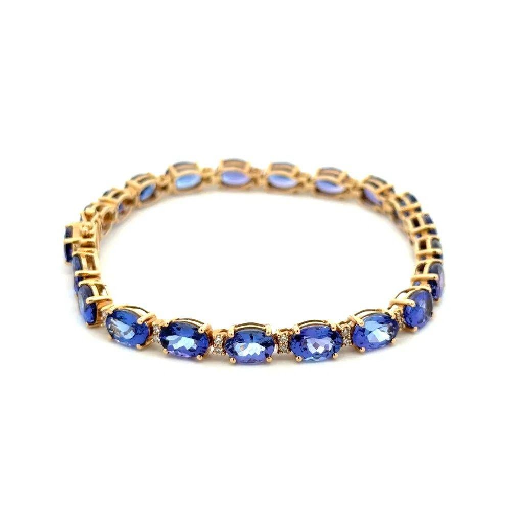 De las mujeres Pulsera de tanzanita y diamantes en línea de tenis vintage de oro en venta
