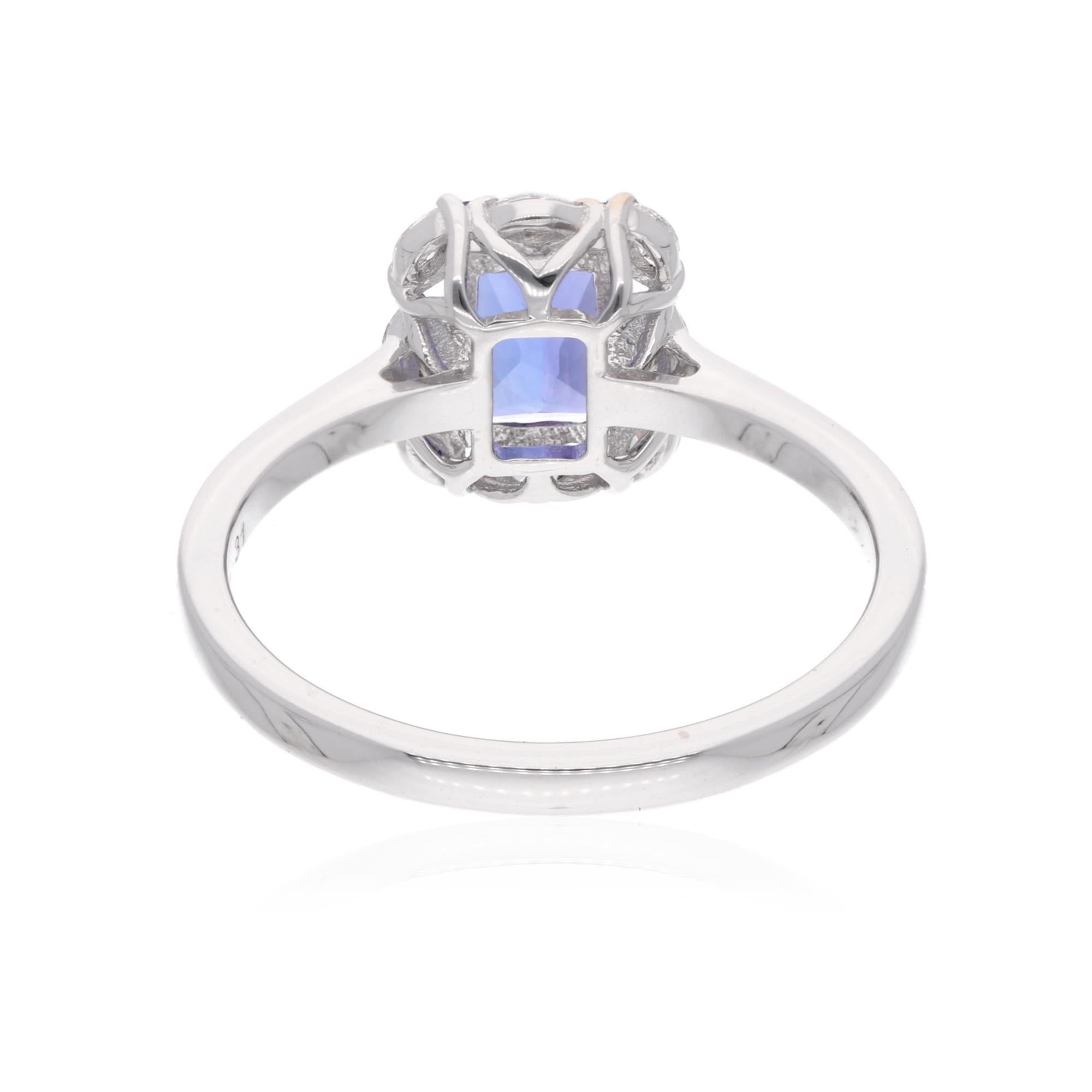 For Sale:  Tanzanite Gemstone Cocktail Ring Marquise Diamond 18 Karat White Gold Jewelry 3