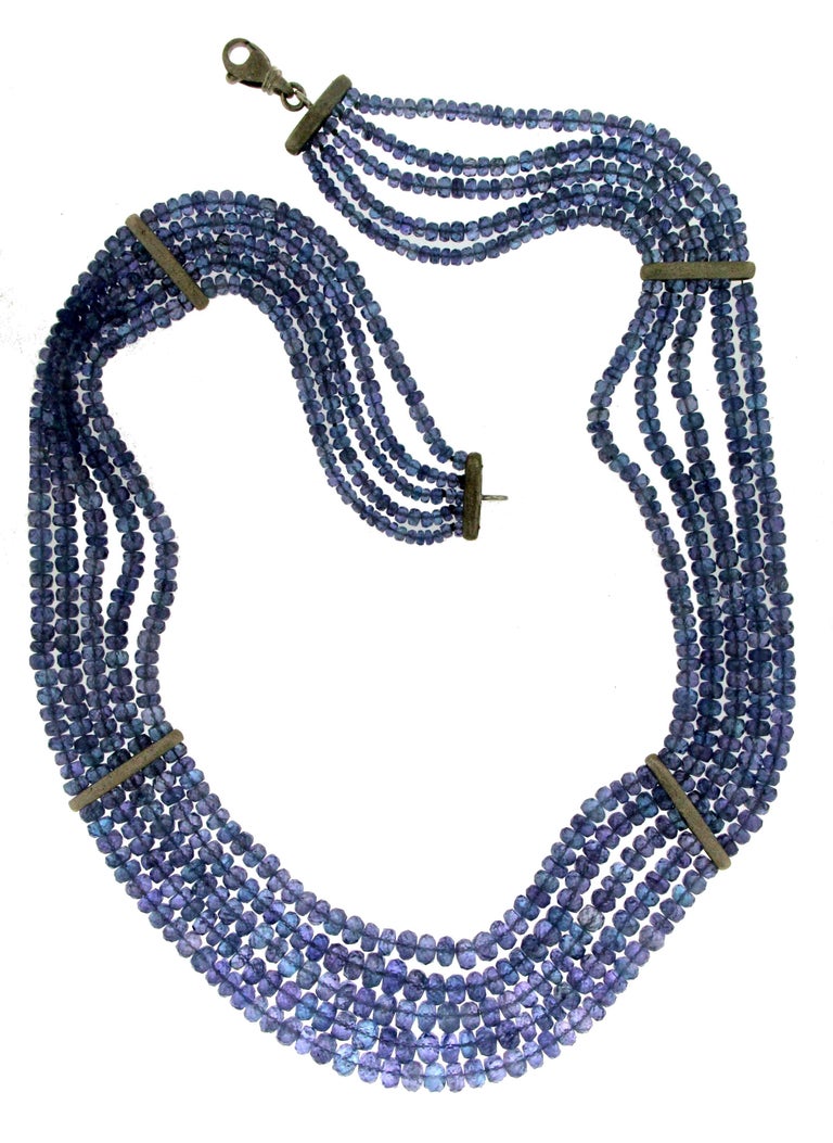 Tanzanite Gold Choker Necklace For Sale at 1stdibs