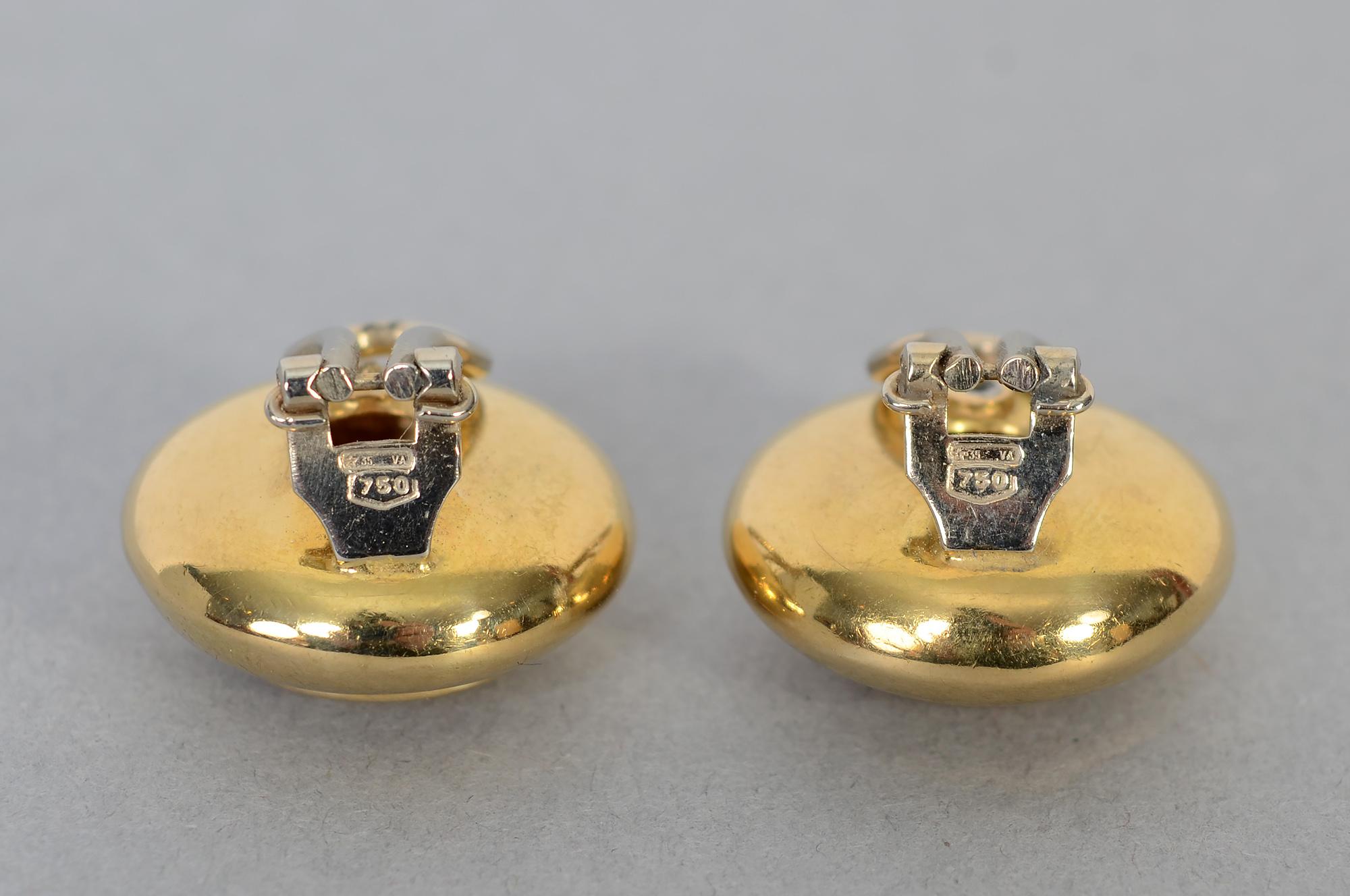 Tanzanite Gold Earrings In Excellent Condition In Darnestown, MD