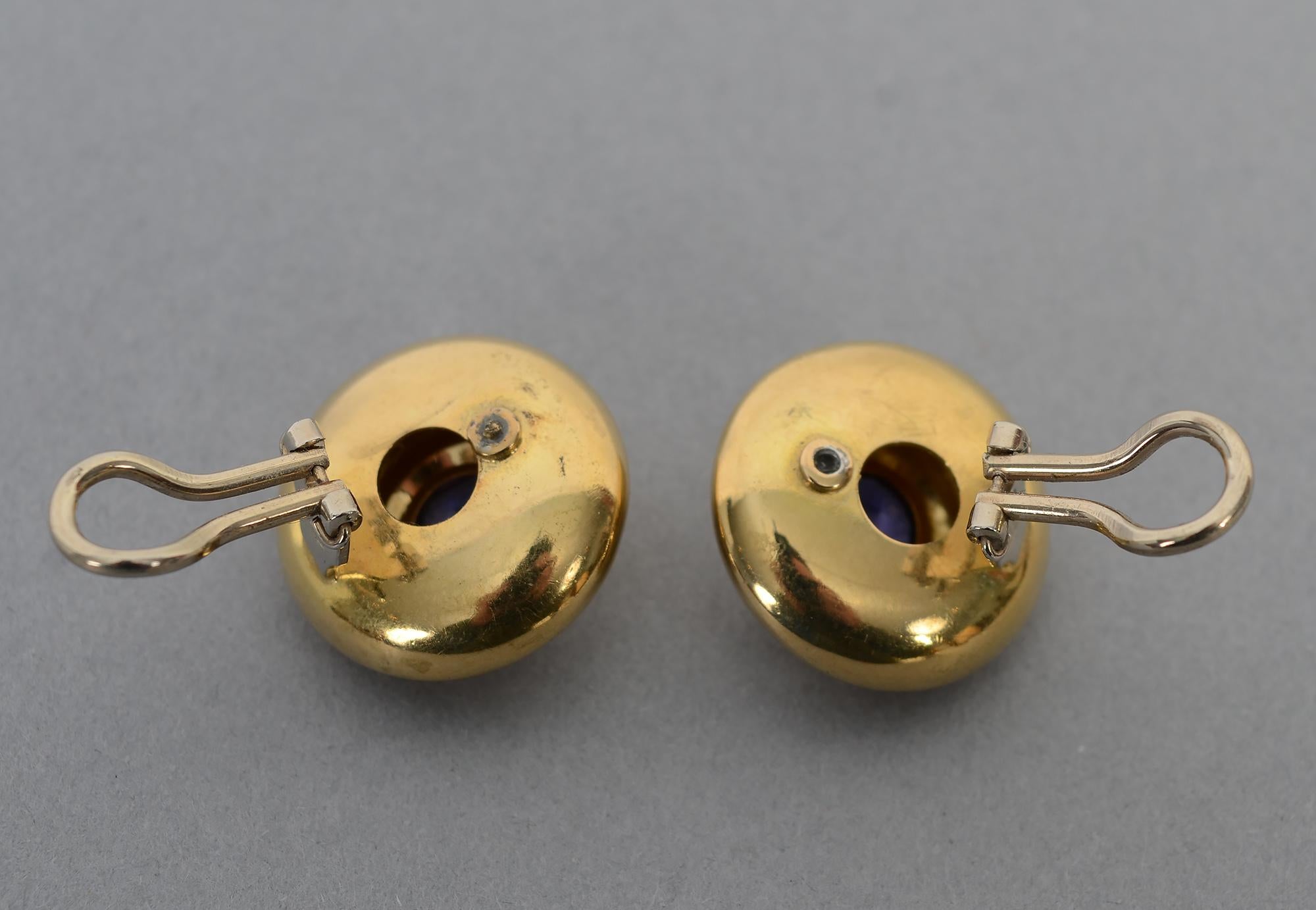 Women's or Men's Tanzanite Gold Earrings