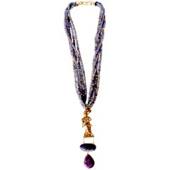 Collier en or et tanzanite