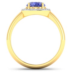 Tanzanite Gold Ring, 14 Karat Gold Tanzanite and Diamond Ring, 1.82 Carat