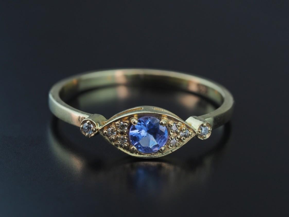 Tanzanite gold ring.  In New Condition For Sale In Istanbul, TR