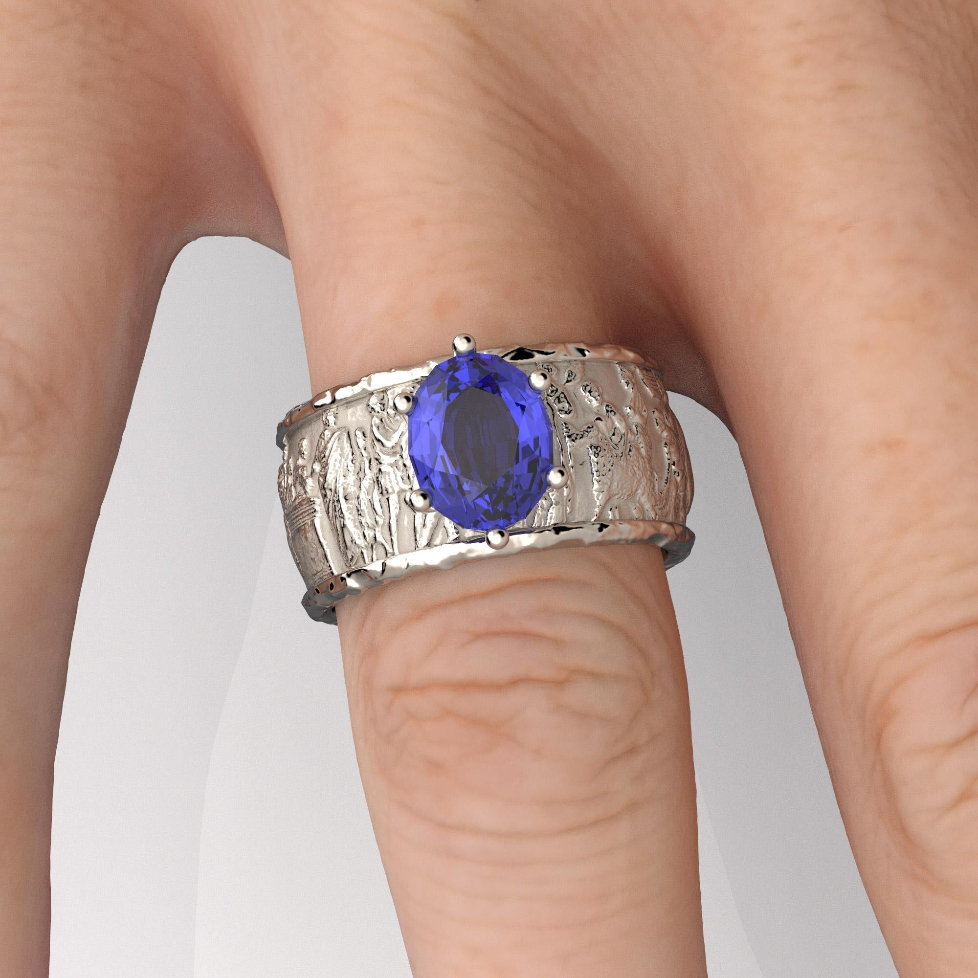 For Sale:  Tanzanite Gold Ring in 14k Solid Gold by Oltremare Gioielli Made in Italy 6